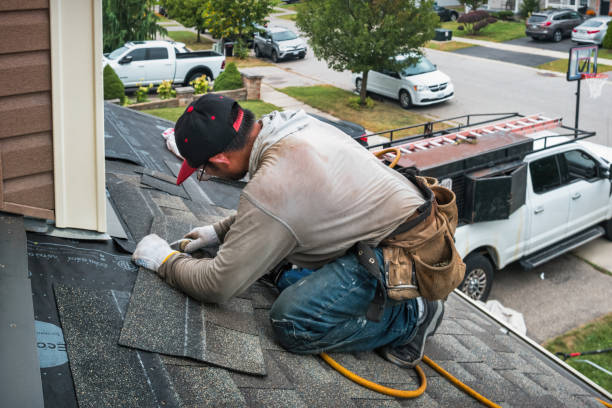 Professional Storm Damage Roof Repair technician working in Roscoe, TX